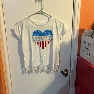 Levi's Kids White Fringe T-Shirt